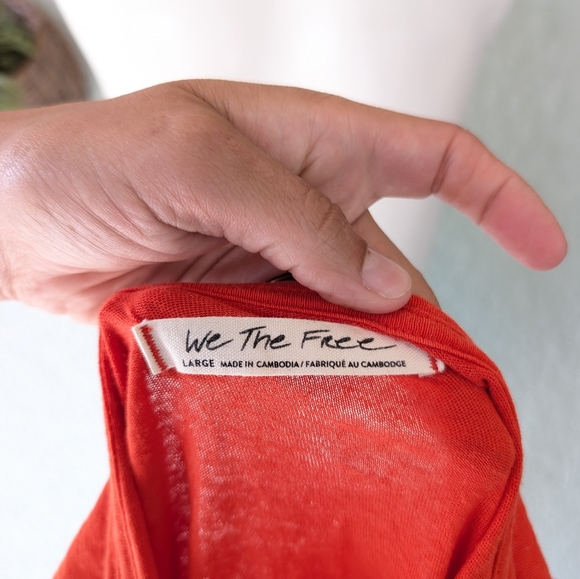 We The Free People Women's Orange Sleeveless Peplum  top size L - Picture 3 of 4